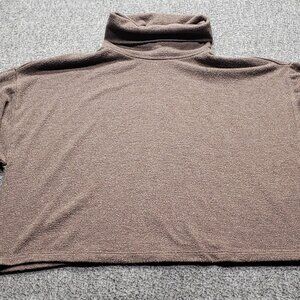 Madewell Cropped Turtleneck Sweater Women’s Medium Brown Cozy Winter Knit